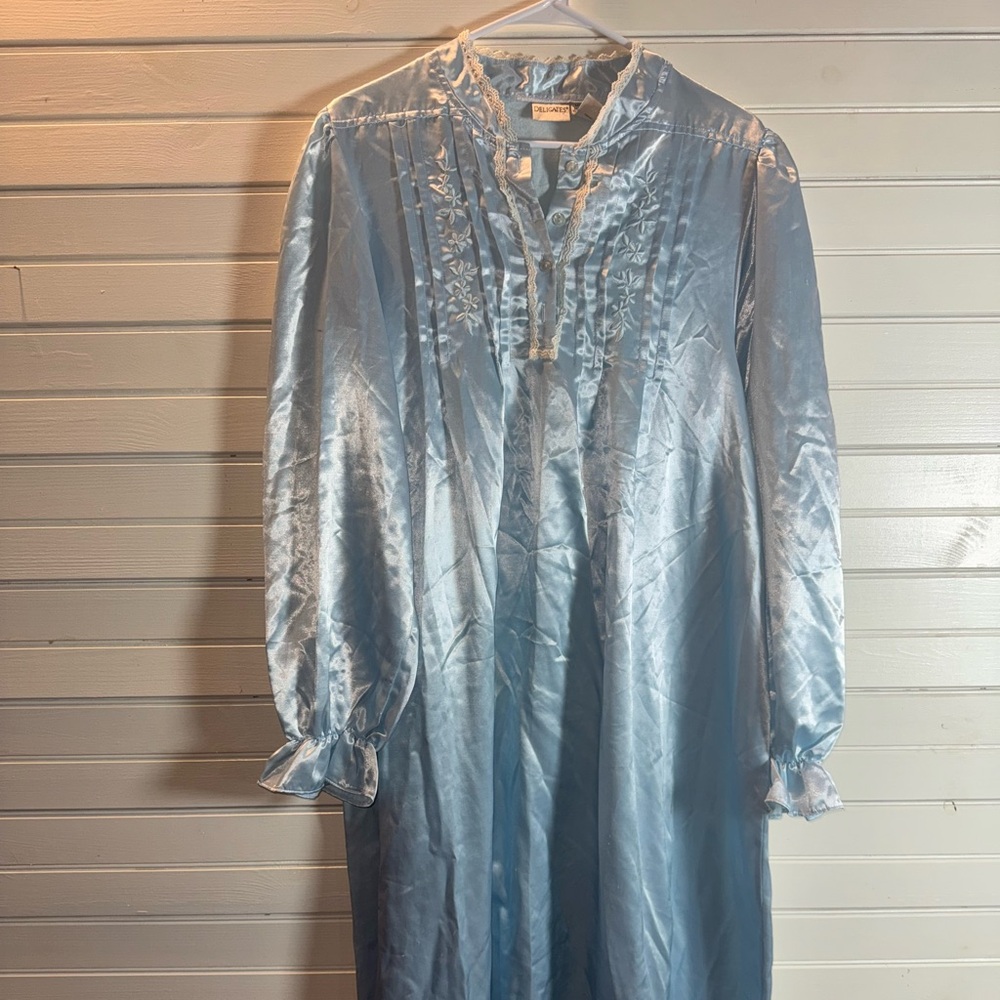 Delicates Sky Blue Satin Lingerie